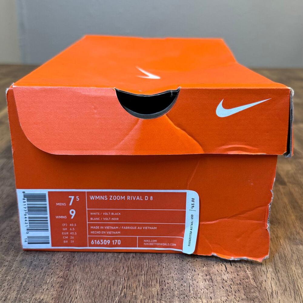 Nike Track Spikes Zoom Rival Distance 8 Racing Shoe Volt Black Women’s Size 9 - Picture 4 of 8